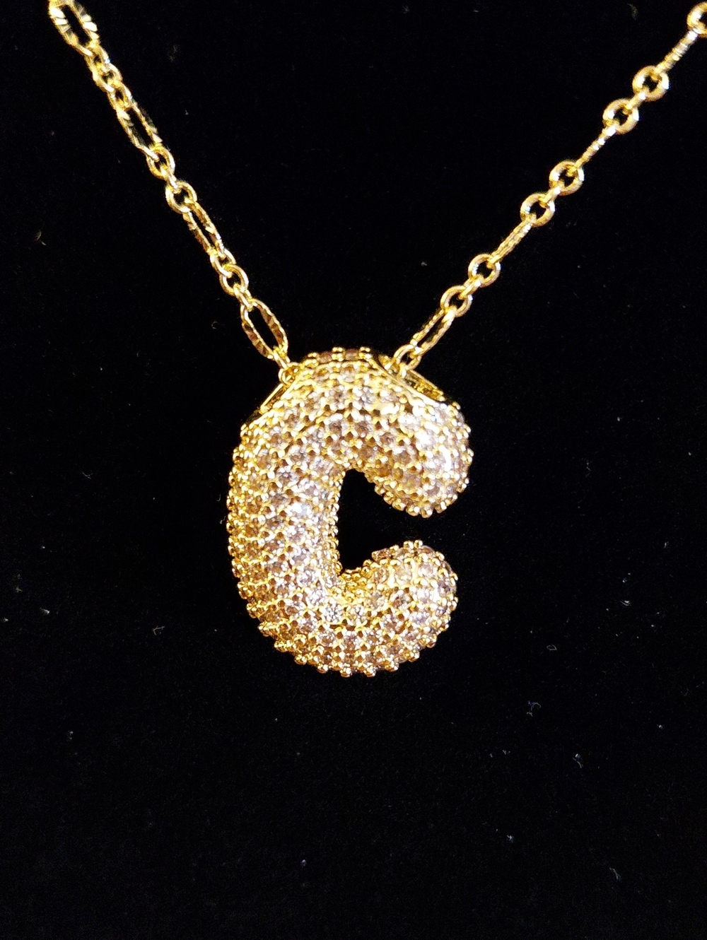 Gorgeous Initial "C" Goldtone Pendant Necklace NWT